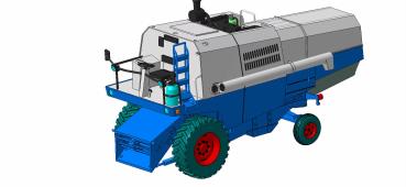 Preview: Mähdrescher E512 mit Sonnenverdeck für blau/weiße Lackierung - Bausatz