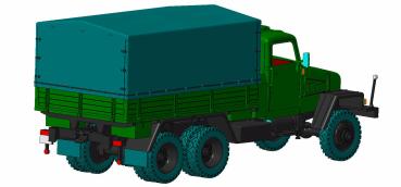 Preview: G5 Holzpritsche Plane geschlossen FH Stahl Militär