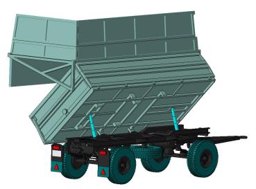 Preview: Anhänger HW80 mit Häckselaufbau gekippt
