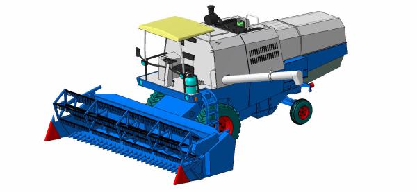 Mähdrescher E512 mit Sonnenverdeck für blau/weiße Lackierung - Bausatz
