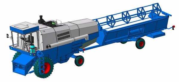 Mähdrescher E512 mit Kabine für blau/weiße Lackierung
