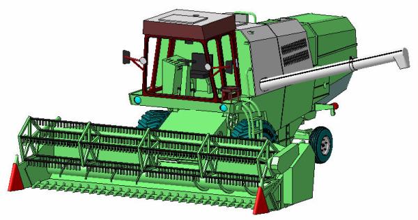 Mähdrescher E512 mit Kabine für grüne Lackierung