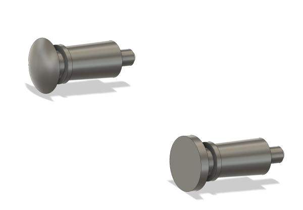 belgische Puffer rund/ballig mit Zapfen 0,9 mm