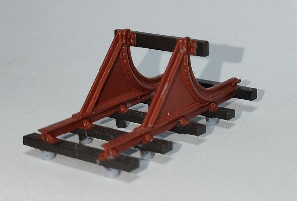 Prellbock verblecht mit Holzbohle